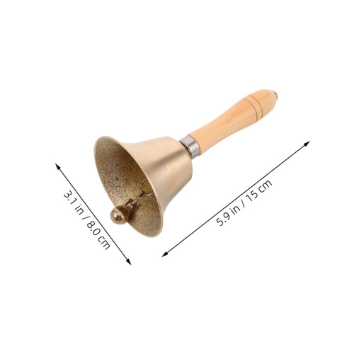 3Stück Massive Messing Handglocke Mit Holzgriff 2