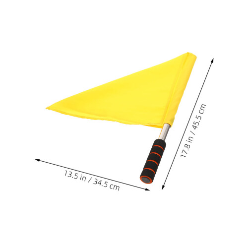 2Pcs Bright Yellow Handheld Referee Flags Cloth and Stainless Steel 2