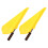 2Pcs Bright Yellow Handheld Referee Flags Cloth and Stainless Steel 11