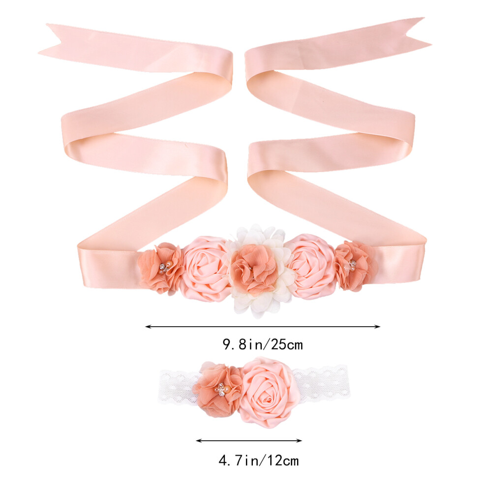 2 St Rhinestone Riem Satijnen Bloem Sash Bruiloft-image