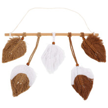 Macrame Wanddekoration Boho Blatt Tapisserie Wohnaccessoire 1