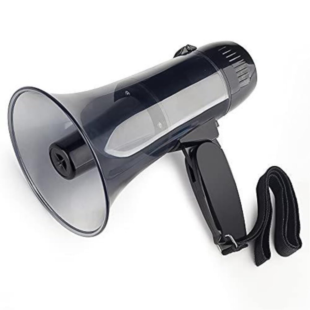 Speaker Megaphone 20-Watt Portable Bullhorn With Usb Port Handheld Built-In Siren Alarm Modes Recording Black 9084446368369