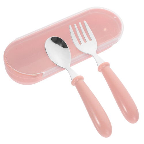 Rosa Löffel Gabel Set Für Kleinkinder
