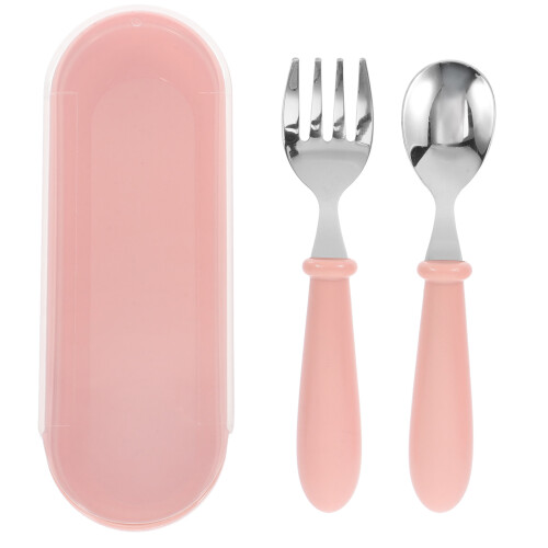 Rosa Löffel Gabel Set Für Kleinkinder 2