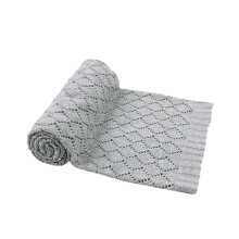 Baby Winter Blanket Grey Knitted Hollow-Out Soft Warm Infant Cover