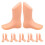 6 Stuks Voetmal Plastic Voet Beige Plastic 9