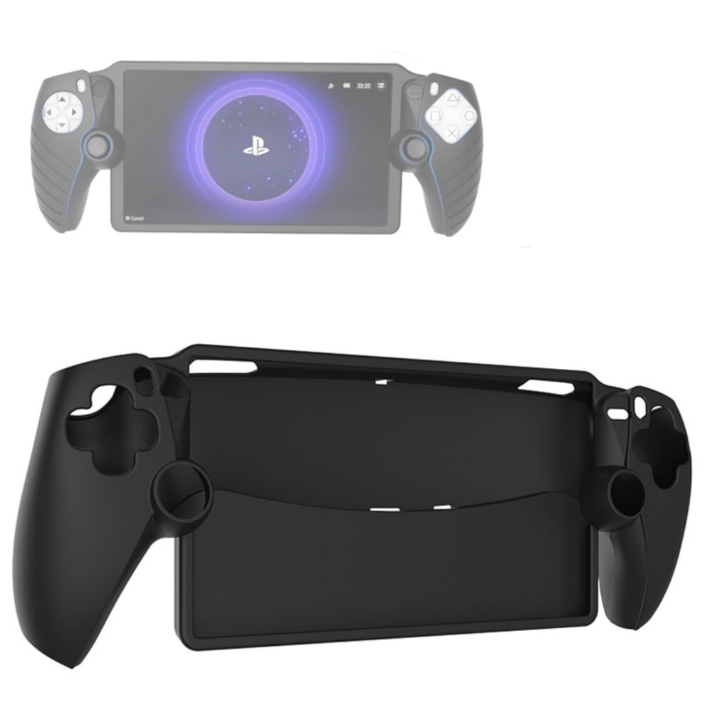 Silicone Protective Case For Ps5 All-Inclusive Soft Rubber Cover Compatible With Playstation Portal Game Console Black 9016109365507