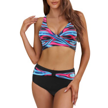 Bikini Boho Print Red L Tankini Set With Waisted Top Bra Swimwear For Teen Boys