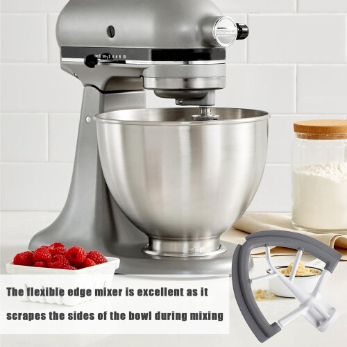Flexible Edge Beater - Flat Replacement Beater Paddle, Silicone Edge, Quart Size Beater With Scraper For Kitchen Mixers 2