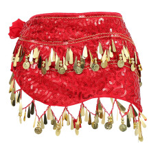 1Set Festivalkleidung Taille Bodykette In Rot Chiffon Für Damen
