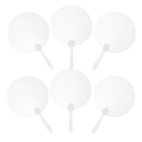 Diy Graffiti Fans Handheld Weiß Pvc 6er Pack
