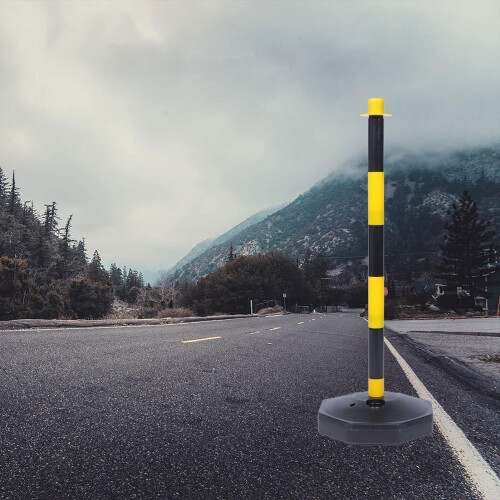 Isolation Pile 2 Pcs Warning Post Traffic Separation Post Emergency Stop Protection Conical Road Sign Post Construction 2