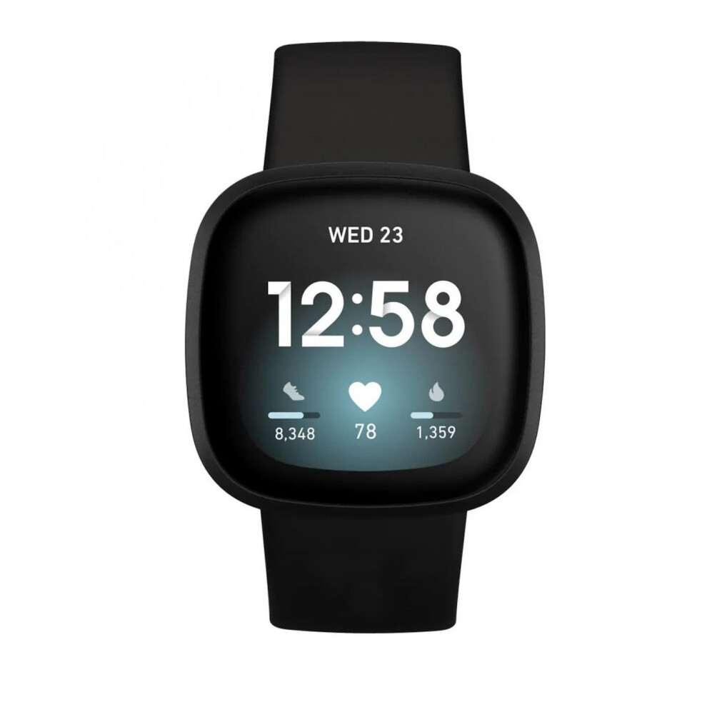 Silicone Watch Strap For Fitbit Versa4/Fitbit Sense2/Fitbit Versa3/Fitbit Sense M Black 7314280694204