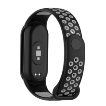 Bracelet en silicone pour Xiaomi Mi Band 8 Black+Grey