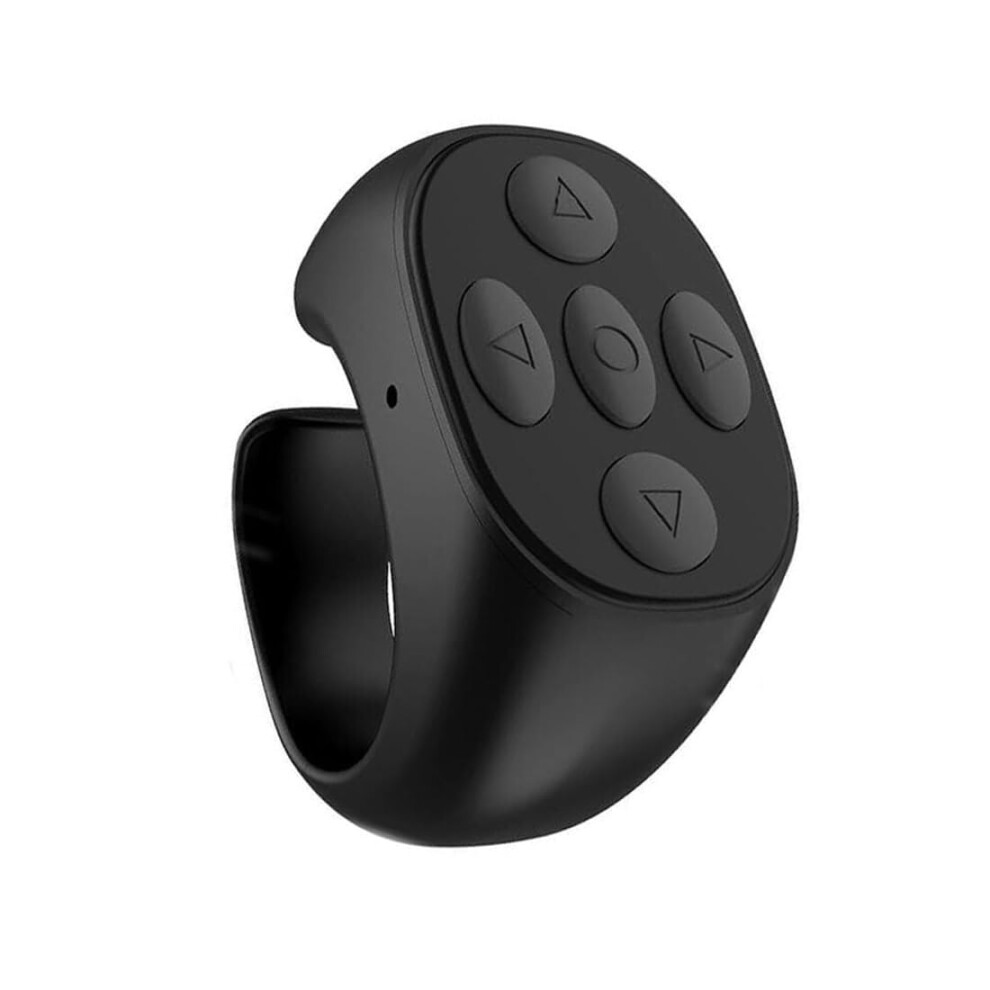 Remote Control Bluetooth Wireless Remote With Smart Functionality For Cameras, Page Turner And Finger Scroller Black 9354506237899