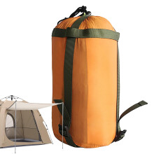 Compression Stuff Sack For Sleeping Bag Lightweight Waterproof Drawstring Clothes Storage Camping Backpacking Orange