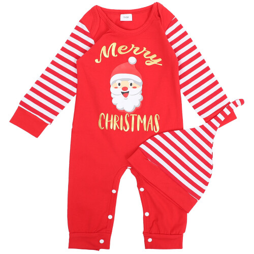 2 Weihnachten Strampler Santa Langarm Overalls