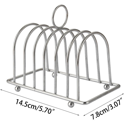 Bread Rack Stainless Steel Bread Holder 6-Slice Kitchen Bread Display Stand Food Display Tool 1