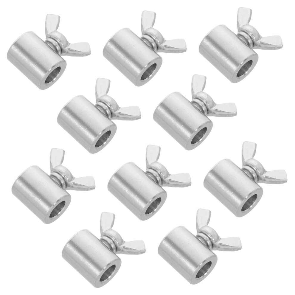 Wire Rope Locker Stainless Steel Wire Clamps 10 Pieces Metal Cable Clamps Silver 9016109366511