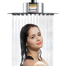 12 Inch Rainfall Shower Head Square Stainless Steel High-Pressure 5-Stage Filtration Universal Wall Ceiling Mount