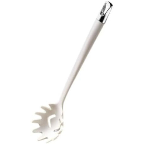 Silicone Pasta Fork Spaghetti Strainer Serving Spatula White 7.4x32.5cm Dumpling Tool Kitchen Utensil Multi Function 1