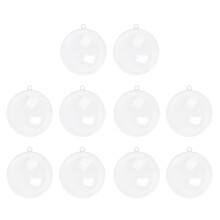 10pcs Clear Fillable Plastic Baubles For Diy Crafts