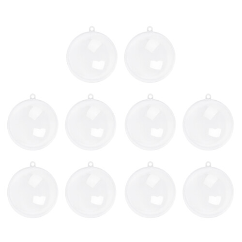 10pcs Clear Fillable Plastic Baubles For Diy Crafts