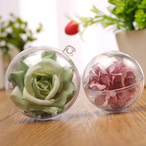 10pcs Clear Fillable Plastic Baubles For Diy Crafts 2