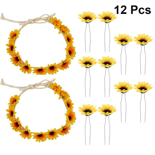 Haar Headband Set Gelbes Stoff 2 Sets 8,7x7,1