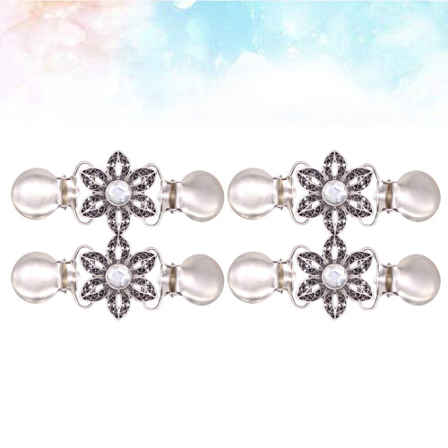 4Stk Silber Kleidung Schal Clip Für Damen Elegant 1