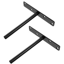 2 Hängeregal Metall Halterung 15,30x15,00x2,50 cm Schwarz