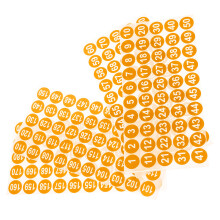 8 Bögen Nummern-Aufkleber Tags