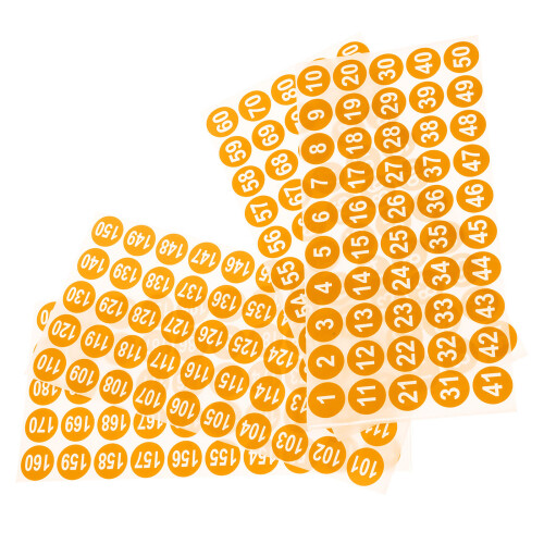 8 Bögen Nummern-Aufkleber Tags