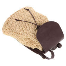 Stylish Beige Gewebter Rucksack Für Frauen Schul