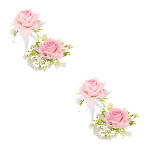 2 Sets -Corsage Für Handgelenk, Künstliche Armbinde 2