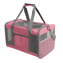 Small Cat Carrier Foldable Backpack Breathable Kitten Carrier For Camping Travel Pink