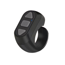 Fingertip Wireless Bluetooth Remote Control Ring For Page Turning, Portable Black Fingertip Scrolling Clicker, 1 Pc