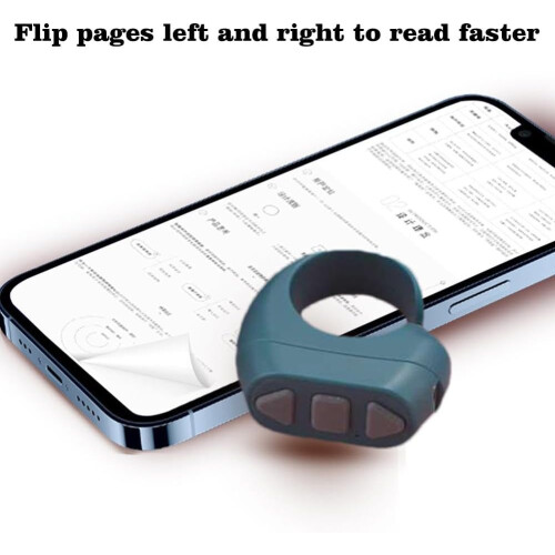 Fingertip Wireless Bluetooth Remote Control Ring For Page Turning, Portable Black Fingertip Scrolling Clicker, 1 Pc 2
