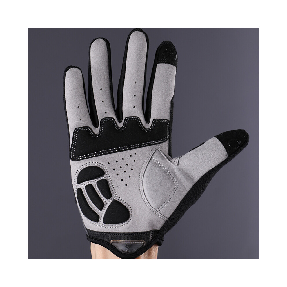 (M, S030-2Bk) Cycling Gloves Sponge Pad Long Finger Motorcycle Gloves For Bicycle Mountain 9077354804869