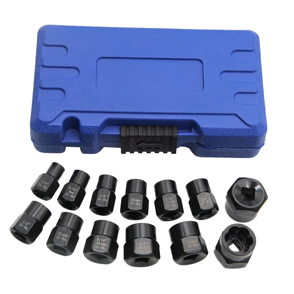 Bolt Extractor Kit 13-Piece Set - Ergonomic Anti-Skid, Precise Removal Tools For Workshop, Wheel, Drain, Axle, Induction 9393856293377