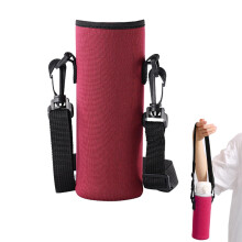 Water Bottle Sleeve Insulated Neoprene Bottle Sling Holder Carrier Bag Pouch Cover For Water Bottle 8x19 Wine Red