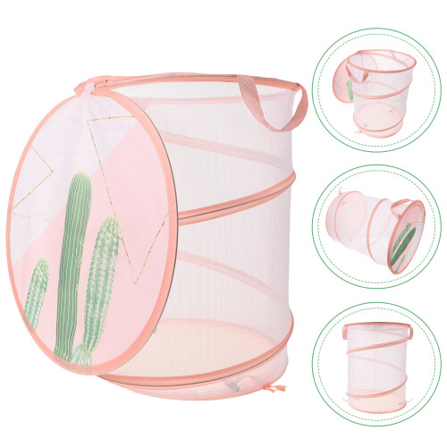 Wäschekorb Rosa Polyester 1Stück 2