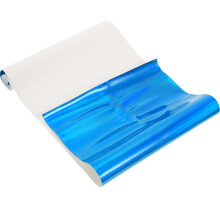 Tissu PU Bleu Irisé Scintillant Pour Couture DIY Mode