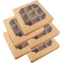 5St 9-Fächer Papier Kuchenboxen Verpackungskartons