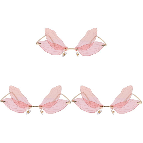 3 Paar Dragonfly Wing Sonnenbrillen Randlos 2