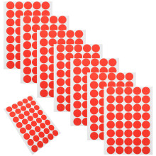 10 Runde Punkt Aufkleber Rot