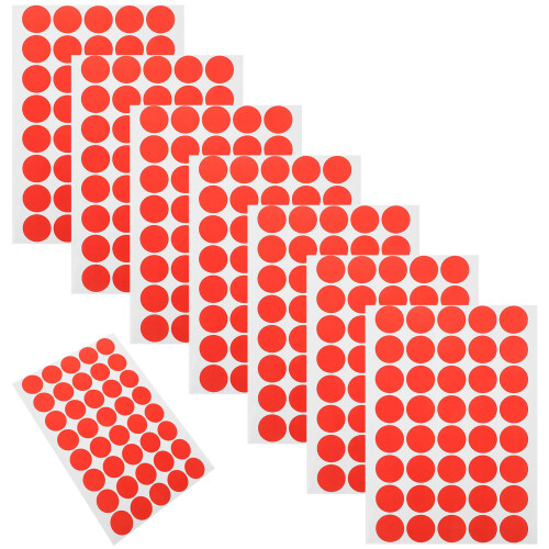 10 Runde Punkt Aufkleber Rot