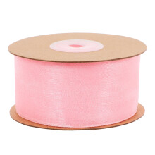 Chiffonband Für Bastelbedarf Rosa Schimmerndes Organza 1 Rolle