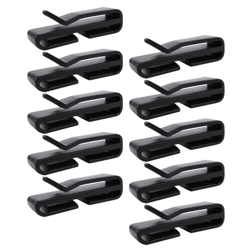10Pcs Black Plastic Belt Buckles for Backpack Strap Keeper Outdoor Use