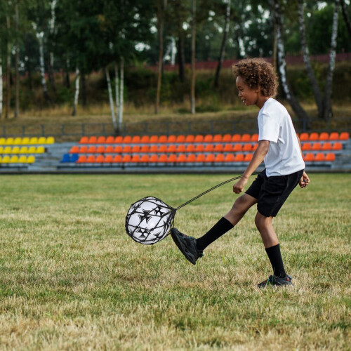 Verstelbare Lengte Voetbalnet Voor Solo Training Zwart 2